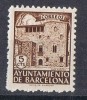 Sello Recargo Barcelona,  Casa Padellas, VARIEDAD Dentado 12, Num 42v * - Barcellona