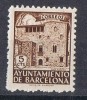 Sello Recargo Barcelona,  Casa Padellas, VARIEDAD Dentado 12, Num 42v * - Barcelone
