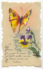 D5943 - PAPILLON Peint * Bonne Fête* Carte En Celluloïd* - Farfalle