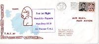 ENVELOPPE 1ere LIAISON AERIENNE-1er VOL  HONOLULU-PAPEETE 1961  T.A.I.jet  AIR FRANCE - 3c. 1961-... Storia Postale