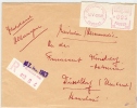 REF LANV 1 - TIMBRE DE DISTRIBUTEUR PUTEAUX 95c SUR LETTRE  RECOMMANDE POUR DUSSELDORF 16/5/1963 - Brieven En Documenten