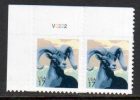 Timbre USA Adhésif Blue Big Horn Sheep - Réimpression 05/09 - Coin De Feuille Avec Code Barre - Neufs