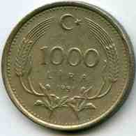 Turquie Turkey 1000 Lira 1991 KM 997 - Türkei