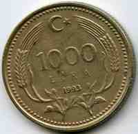Turquie Turkey 1000 Lira 1993 KM 997 - Turchia