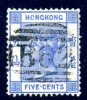 Hong Kong QV 1882 5c Blue, Watermark Crown CA, Used - Usados