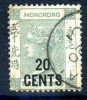 Hong Kong QV 1882 20c On 30c Green (shades),with Chinese Characters, Used - Oblitérés