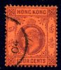 Hong Kong Edward VII 1903 4c Purple On Red Paper , Used - Usados