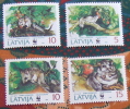 Lot 4 Timbres GLIS GLIS ( Loir Gris) Lettonie - Rongeurs