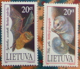 Lot 2 Timbres LITUANIE Chauve-souris Et Loir Gris - Rongeurs