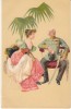 Unsigned Artist, German Military Couple, Officer Uniform, Beautiful Woman, C1890s Vintage Postcard - Ante 1900