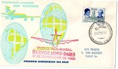 ENVELOPPE 1ere LIAISON AERIENNE-1er VOL  BUENOS AiRES- PARIS 1960  AIR FRANCE - Poste Aérienne