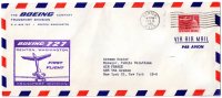 ENVELOPPE 1ere LIAISON AERIENNE  FIRST FLIGHT 1er VOL  WASHINGTON-NEW-YORK 1963  BOEING Company - 3c. 1961-... Briefe U. Dokumente