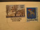 SWEDEN 1981 Horreds Kyrka On Card Lions Club Lion Leones Leon Poster Stamp Label Vignette Viñeta - Rotary, Lions Club