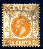 Hong Kong George V 1912 6c Brown-orange, Used - Gebruikt