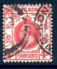 Hong Kong George V 1921 4c Carmine-rose, Used - Oblitérés