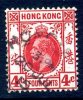 Hong Kong George V 1921 4c Carmine-rose, Used - Gebruikt