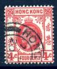 Hong Kong George V 1921 4c Carmine-red, Used - Gebruikt