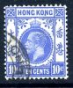 Hong Kong George V 1921 10c Ultramarine, Used - Usados