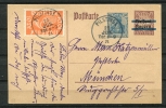 Germany/Bavaria 1921 Postal Stationary Card Sent To Munich Mixed Frankagle - Postwaardestukken