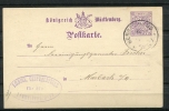 Germany/Wurttemberg 1890  Postal Stationary Card - Postal  Stationery