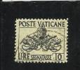 VATICANO 1954 SEGNATASSE TRIREGNO 10 LIRE USATO - Strafport