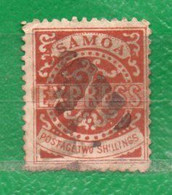 1  SAMOA 1877-  " Express"  Yvert 6  Usado Valor Facial 2 Shillings- REBAJADO!!!!!" Yvert Cotiza € 250.00 - Samoa (Staat)