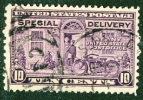 United States 1927 10 Cent Special Delivery Motorcycle Delivery Issue  #E15  #2 Cancel - Express & Recomendados