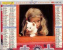 CALENDRIER ALMANACH DES P.T.T.  1997 PETITE FILLE AVEC CHATONS ET CHIOTS - Tamaño Grande : 1991-00