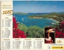 CALENDRIER ALMANACH DES P.T.T.  2001 PIN UP SUR LA PLAGE POISSONS EXOTIQUES CARNAVAL GUADELOUPE - Big : 2001-...