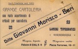 MORISCO  TIPOGRAFO    BARI COMMERCIO   VIAGGIATA  COME DA FOTO FORMATO PICCOLO PICCOLI FORI DI ARCHIVIO - Marchands