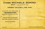 ZONNO MACCHINE DA SCRIVE REMINGTON     BARI COMMERCIO   VIAGGIATA  COME DA FOTO FORMATO PICCOLO PICCOLI FORI DI ARCHIVIO - Marchands