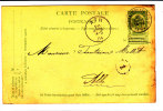 CP 5c C1c AMBT TOURNAI-BRUXELLES 2.25 AVRIL 1904 V.ATH. - Bahnpoststempel