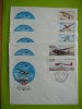 USSR Russia 1982 Planes Sport Set Of 5 FDC - FDC