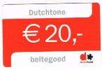 OLANDA (NETHERLANDS) -  DUTCHTONE (GSM RECHARGE)   -  € 20 EXP. 6.04    -  USED -  RIF. 4963 - Cartes GSM, Prépayées Et Recharges