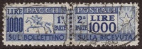 Big.204 -  P.Postali: Uni. N° 81  -1954/55-   *USATO* (ruota) -CERTIFICATO DI GARANZIA- - Postal Parcels