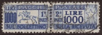 Big.204 -  P.Postali: Uni. N° 81  -1954/55-   *USATO* (ruota) -CERTIFICATO DI GARANZIA- - Paketmarken