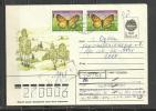 UZBEKISTAN 1992 - BUTTERFLIES  -  MIXED STAMPING - ADDRESSED COVER - RARE - Usbekistan