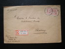 Lettre Recommandée De COLMAR Pour STRASBOURG Affranchie 40 Cts - 1920 - étiquette De Recommandation Allemande - 1900-27 Merson