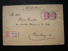 Lettre Recommandée De COLMAR 3 Pour STRASBOURG Affranchie 40 Cts - 1919 - étiquette De Recommandation Allemande - 1900-27 Merson