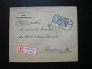 Lettre Recommandée De Colmar Pour Strasbourg 1919 - étiquette Allemande - 45 Cts Merson Seul - 1900-27 Merson