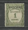 ANDORRA 1931 - 1 C.  - POSTAGE DUE  - MH MINT HINGED - Ongebruikt