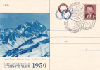 SKI Slalom 1950 -PC Card Entier Postal,special Obliteration -,Olympic Games Ceskoslovenko. - Lettres & Documents