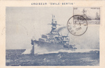 France 1949,CM,maxicard, Cartes-Maximum ,Croiseur "EMILE BERTIN" Poste Navale! - 1940-1949