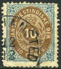 Danish West Indies #10 Used 10c Blue & Brown From 1876 - Denmark (West Indies)