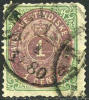 Danish West Indies #5a Used 1c Green & Rose Lilac Numeral From 1874, Thin Paper - Denmark (West Indies)