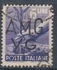 1945-47 TRIESTE AMG VG USATO DEMOCRATICA 6 £ - 9054-2 - Afgestempeld