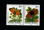 NORWAY/NORGE - 1994  BUTTEFLIES PAIR  MINT NH - Ungebraucht