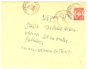 REF LBON4 - TIMBRE DE FRANCHISE ROUGE SUR LETTRE RUFISQUE / BESANCON 15/3/1955 CACHET DE VAGUEMESTRE - Sellos De Franquicias Militares