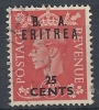 1951 OCC. INGLESE ERITREA BA USATO 25 CENT - RR9029-7 - Eritrée