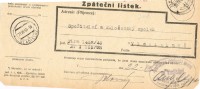 Resguardo Oficial JIHLAVA (Checoslovaquia) 1946. Ida Y Vuelta - Cartas & Documentos